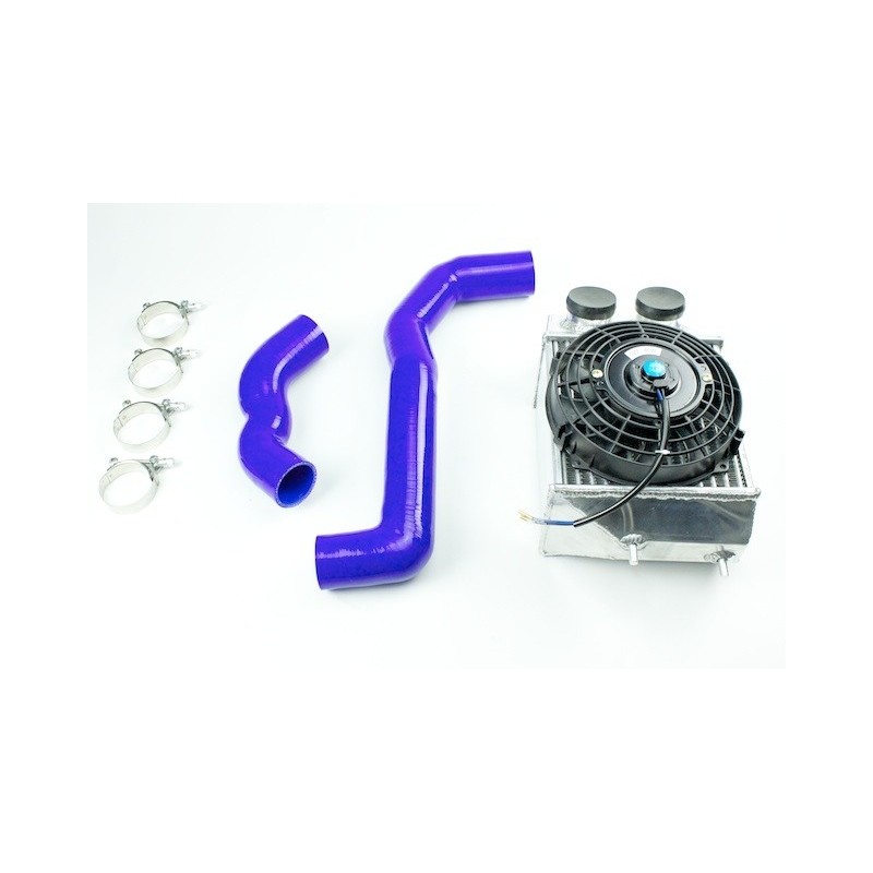 Durites silicones de suralimentation + échangeur groupe A et ventilateur pour RENAULT 5 GT TURBO Durites silicones de suralimentation + échangeur groupe A et ventilateur pour RENAULT 5 GT TURBO