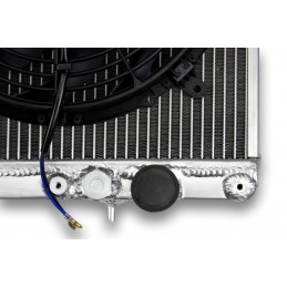 Radiador de Aluminio para un MITSUBISHI LANCER EVO 1 2 3, y 2 ventiladores de platos