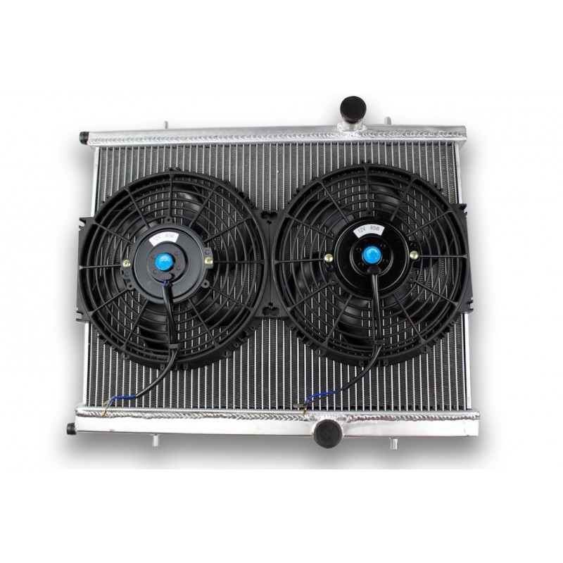 Pack de radiador de Aluminio PEUGEOT 307 RC y CITROEN XSARA VTS + ventilador de platos