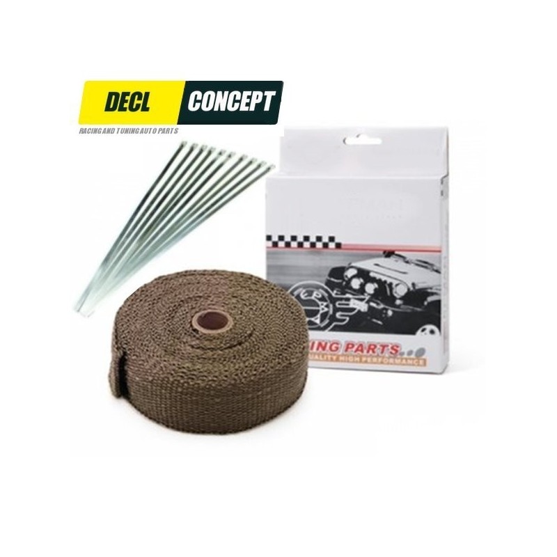 Bande thermique Titane 2000 degrés pour collecteur d'échappement et kit de 10 colliers inox Bande thermique Titane 2000 degrés pour collecteur d'échappement et kit de 10 colliers inox