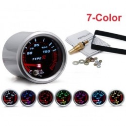 Manomètre de température d'huile 52mm + sonde 7 couleurs
