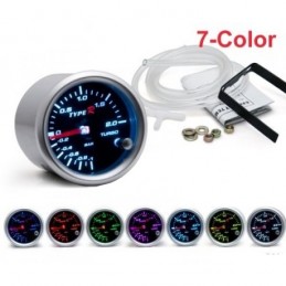 Manomètre pression de turbo 52mm 7 couleurs
