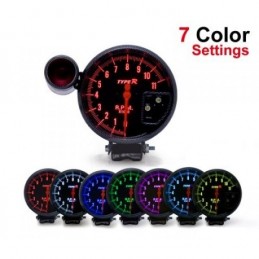 Tachometer black 7 color 127mm diameter