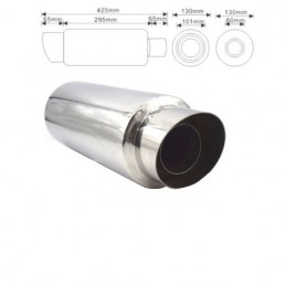 Muffler stainless steel universal 56mm