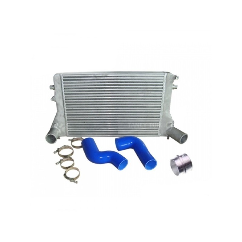 Warmtewisselaar, aluminium hoog volume+radiator slangen, siliconen voor de VW Golf 5/6 GTI