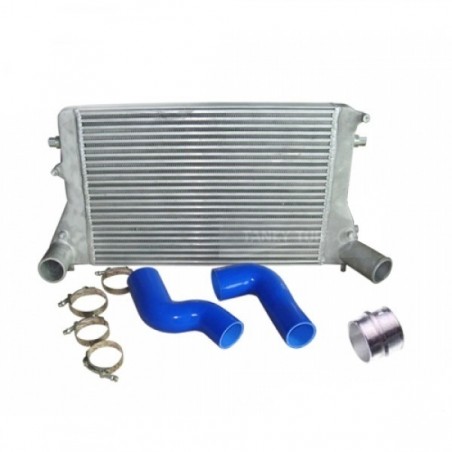 Warmtewisselaar, aluminium hoog volume+radiator slangen, siliconen voor de VW Golf 5/6 GTI