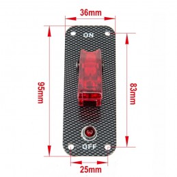 Placa de imitación de carbono con el botón de la aviación y el indicador de luz