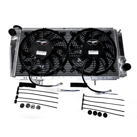 Kit radiator aluminum high volume RENAULT 4L and fans, dishes