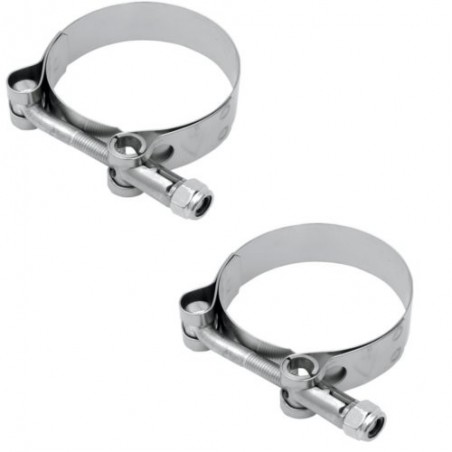 Paire de 2 colliers inox renforcés "T BOLT" 67-75mm