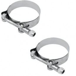 Coppia di 2 in acciaio inox fascette rinforzato "T BULLONE" 54-62mm